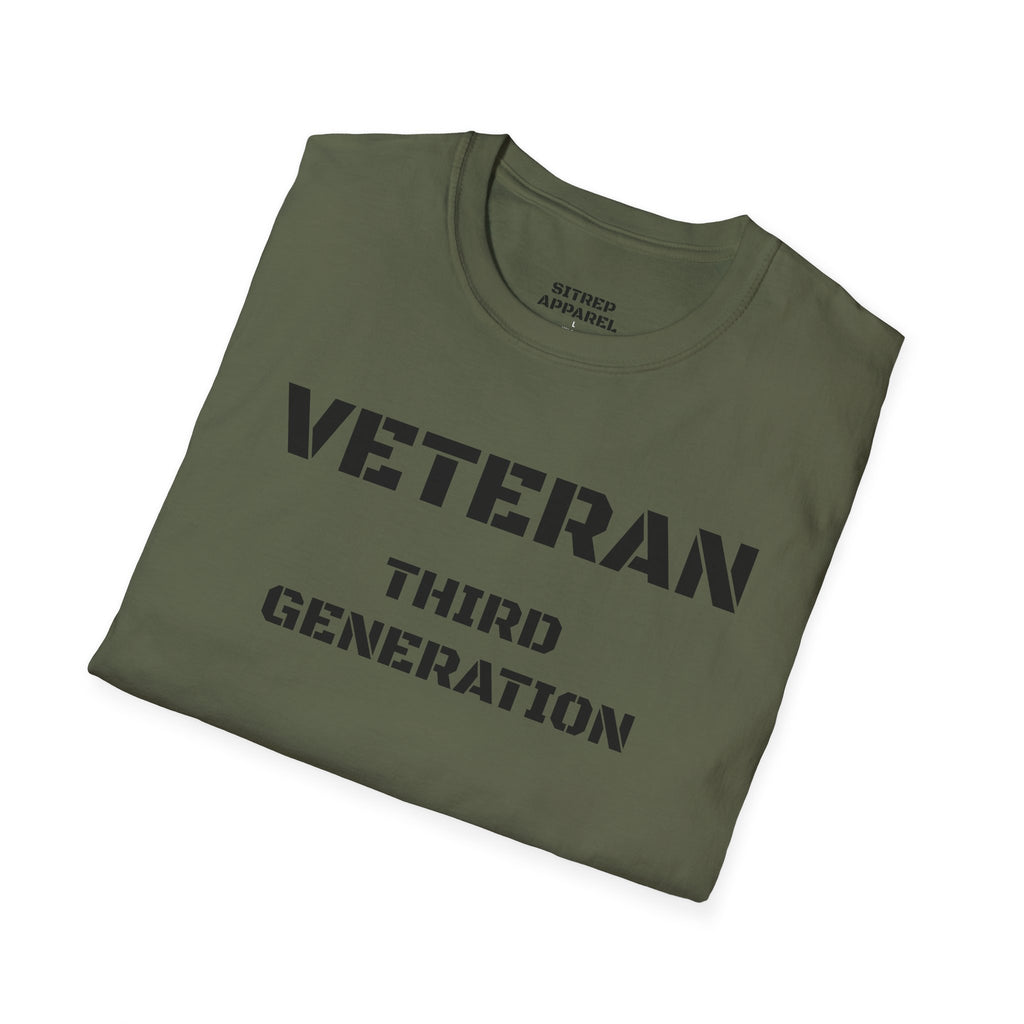 Third Generation Veteran (Front Side) — Unisex Military Pride