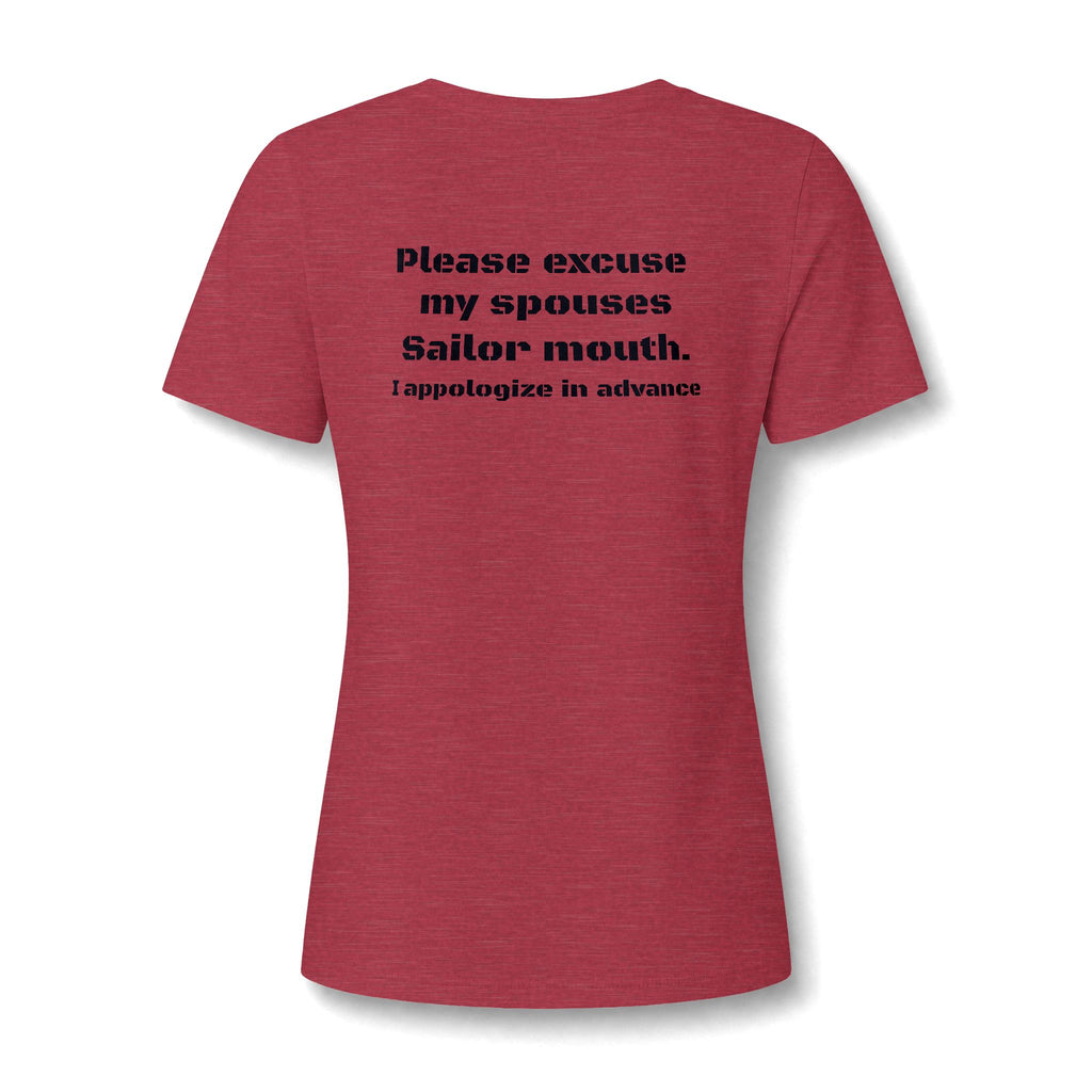 Hers 'My Spouse is a Grumpy Veteran' V-Neck Tee