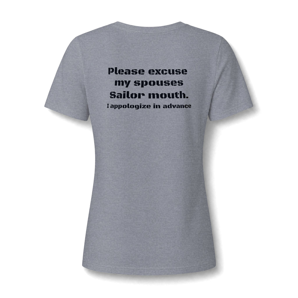 Hers 'My Spouse is a Grumpy Veteran' V-Neck Tee
