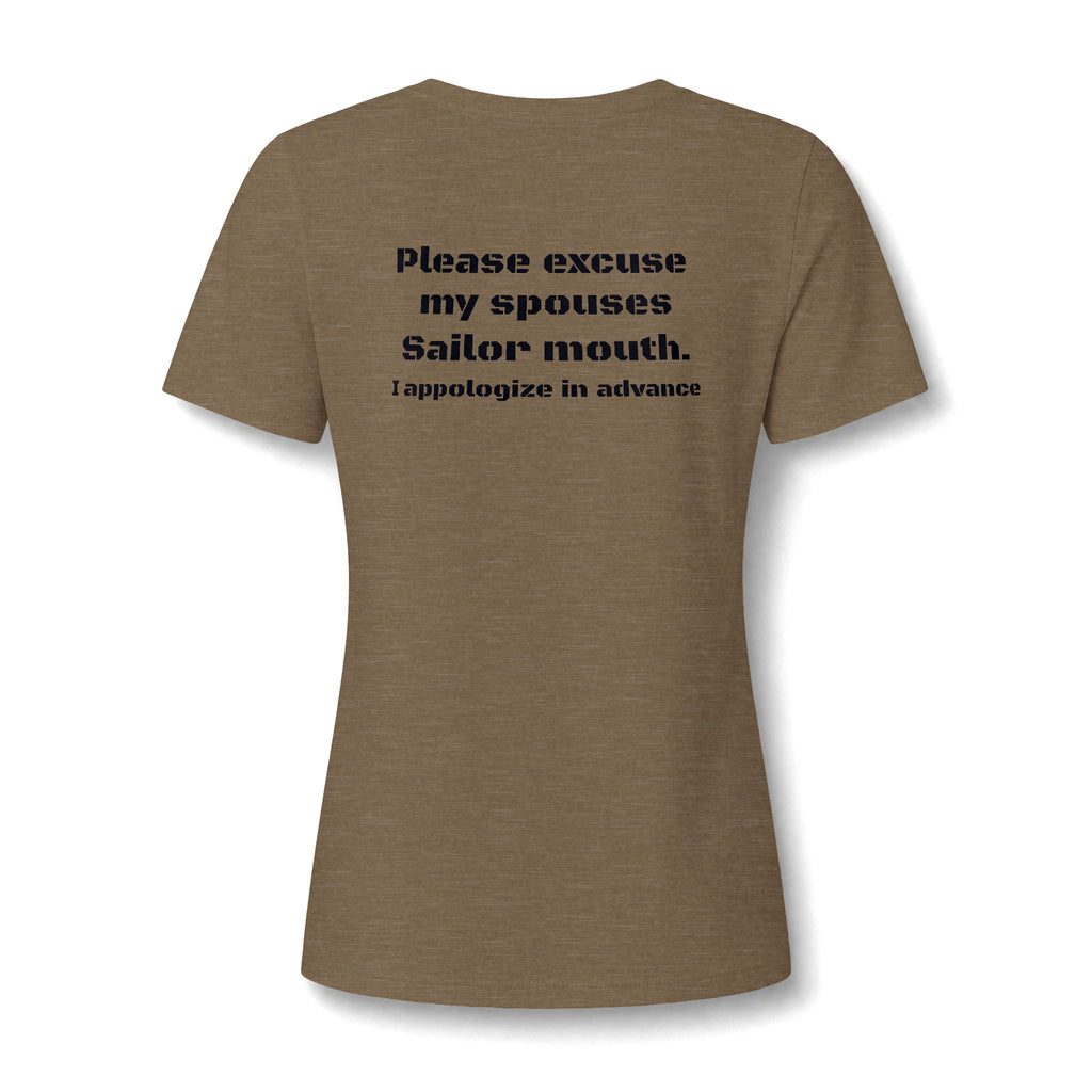 Hers 'My Spouse is a Grumpy Veteran' V-Neck Tee
